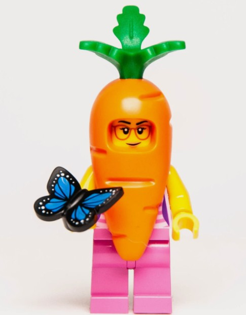Orjinal Lego Minifigür Carrot Suit Costume Lady with Butterfly