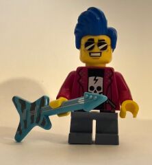 Orjinal Lego Minifigür Rock Star Rocker Guy with Guitar