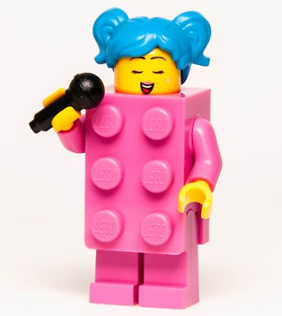 Orjinal Lego Minifigür Dark Pink Brick Costume Suit Singer Lady
