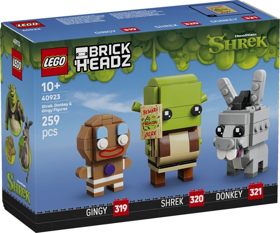 Lego Brickheadz Shrek, Donkey & Gingy Figures 40923