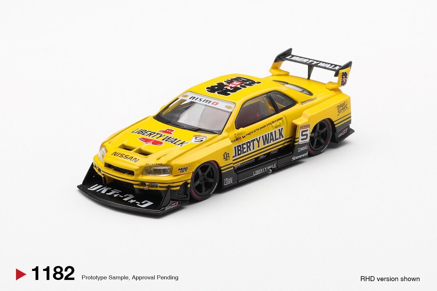 Mini GT Nissan LB-ER34 Super Silhouette SKYLINE Sport Yellow 1182