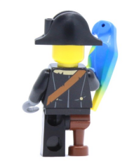Orjinal Lego Minifigür Pirate with Parrot