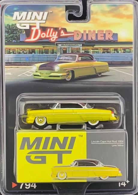 Mini GT Lincoln Capri Hot Rod 1954 Lime Yellow BL 794