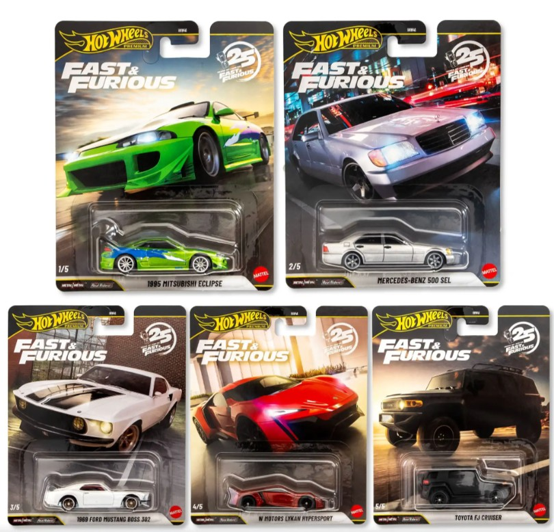 Hot Wheels Premium Fast & Furious 25.Years 5'li Set HNW46-979N