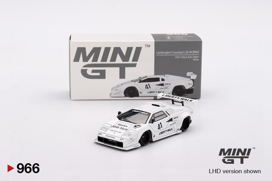 Mini GT Lamborghini Countach LB-WORKS White 2024 Tokyo Auto Salon 966