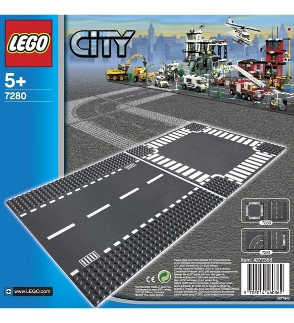 Lego City Straight & Crossroad Plates 7280