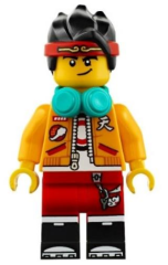 Lego Minifigür Monkie Kid Bright Light Orange Open Jacket mk001