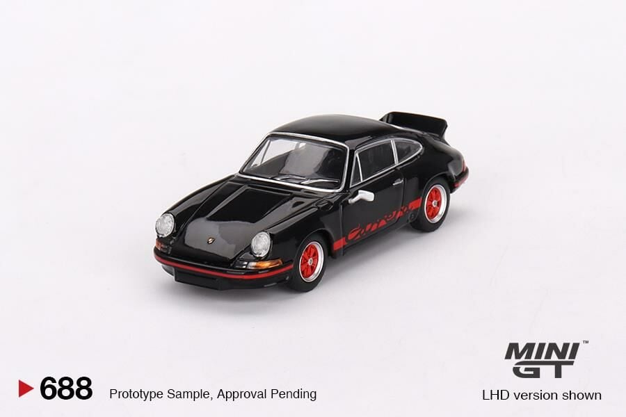 Mini GT Porsche 911 Carrera RS 2.7 Black with Red Livery 1:64 688