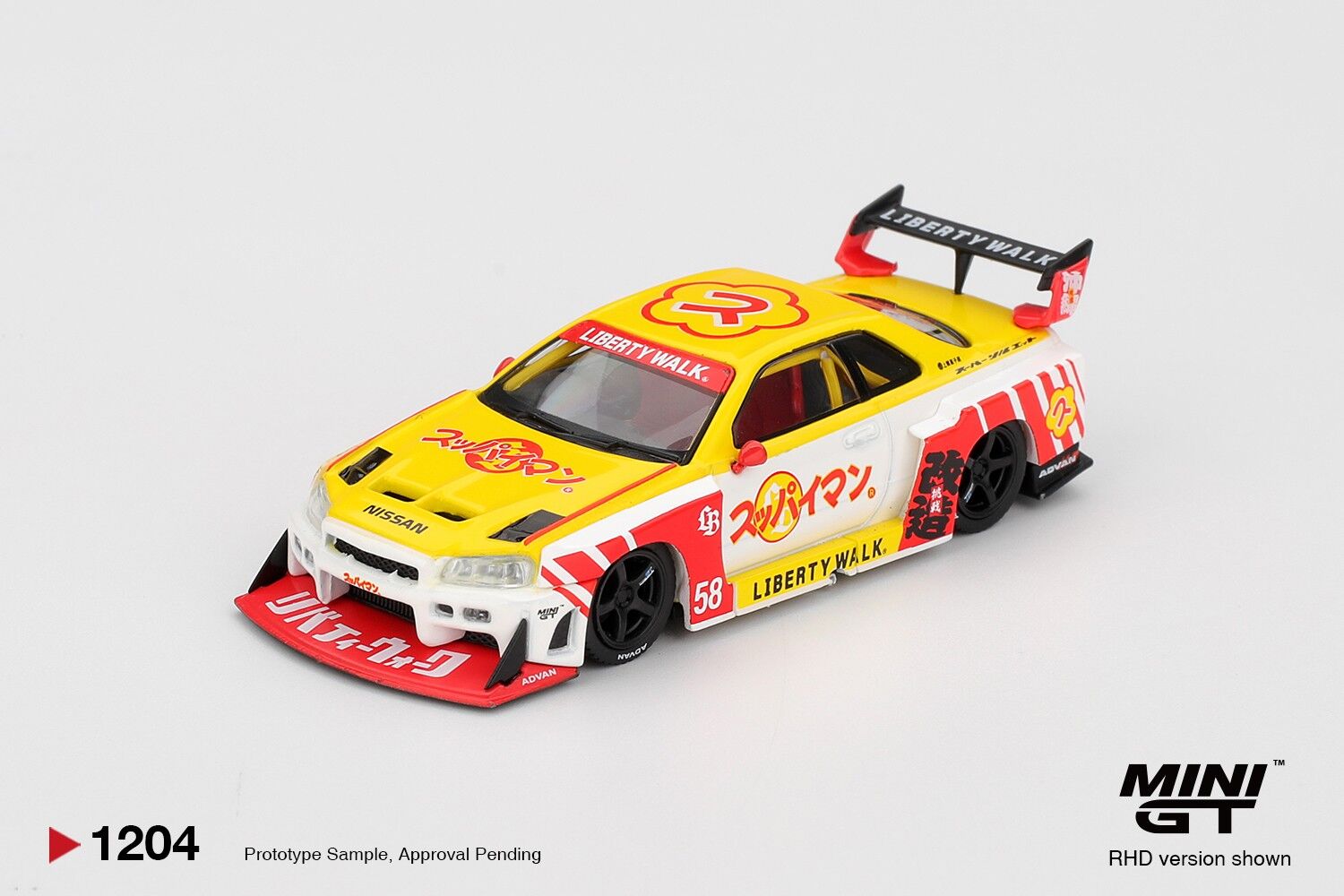 Mini GT Nissan LB-ER34 Super Silhouette SKYLINE Suppaiman Okinawa 1204