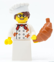 Orjinal Lego Minifigür Patisserie Chef with Croissant