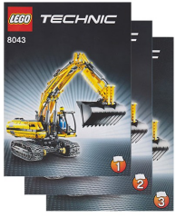 Lego 8043 Motorized Excavator - YAPIM KILAVUZU / STICKER -