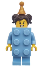Lego Minifigür Blue Birthday Brick Suit Girl