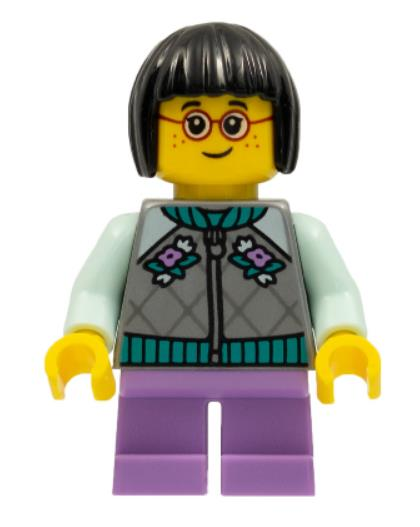 Lego Minifigür Child Girl Flat Silver Jacket hol262