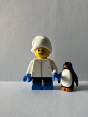 Orjinal Lego Minifigür ice boy with penguen