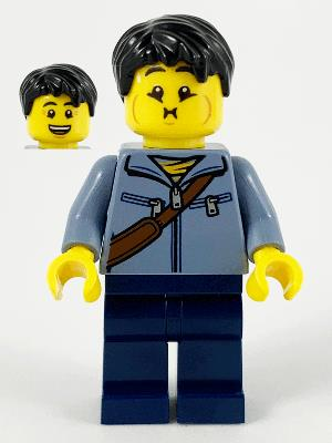 Lego Minifigür Man Sand Blue Jacket and Reddish Brown Satchel hol226
