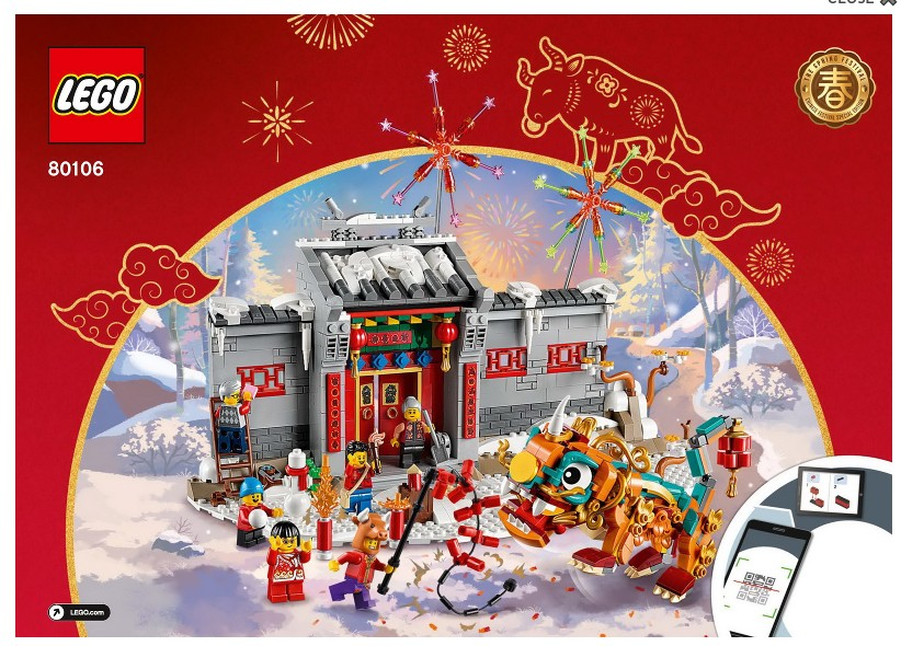 Lego 80106 Story of Nian - YAPIM KILAVUZU / STICKER -