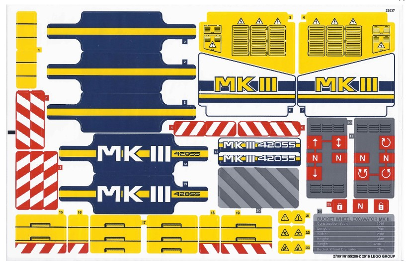 Lego 42055 Bucket Wheel Excavator - STICKER -