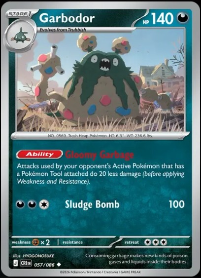 Pokemon Mega Evolution Chaos Rising Single Kart Garbodor 057/086