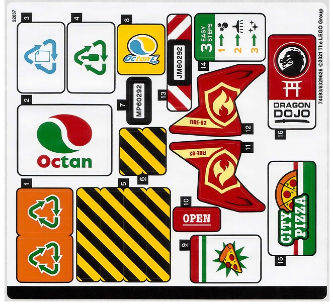 Lego 60292 City Town Center - STICKER -