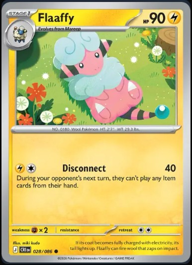 Pokemon Mega Evolution Chaos Rising Single Kart Flaaffy (RH) 028/086