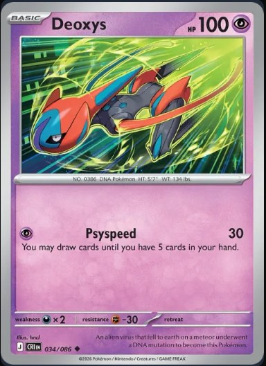 Pokemon Mega Evolution Chaos Rising Single Kart Deoxys 034/086