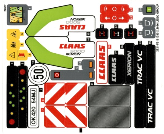 - STICKER - Lego 42054 CLAAS XERION 5000 TRAC VC