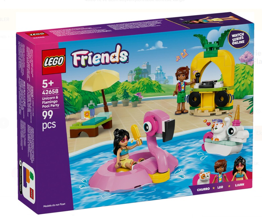 Lego Friends Tek Boynuzlu At ve Flamingo Havuz Partisi 42658