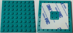 Lego 6370224 Plate, Modified 8 x 8 with Double-Sided Adhesive Tape on Back