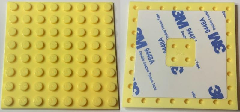 Lego 6396070 Plate, Modified 8 x 8 with Double-Sided Adhesive Tape on Back