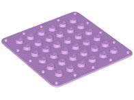 Lego 6395856 Plate, Modified 6 x 6 Flexible Rubber with Stitching Holes Medium Lavender