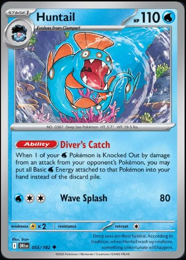 Pokemon Destined Rivals Single Kart Huntail 055/182