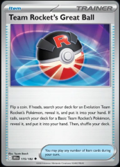 Pokemon Destined Rivals Single Kart Team Rocket's Great Ball 175/182