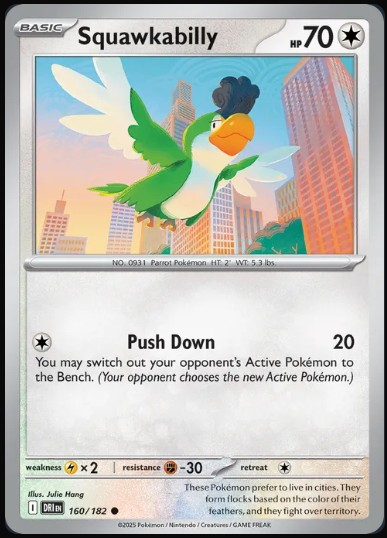 Pokemon Destined Rivals Single Kart Squawkabilly 160/182