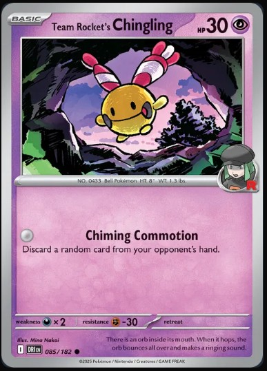 Pokemon Destined Rivals Single Kart Team Rocket's Chingling 085/182