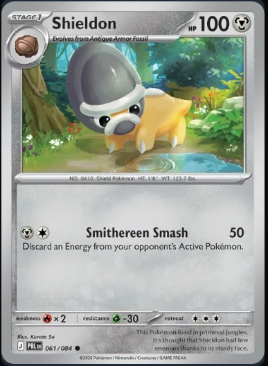 Pokemon Mega Evolution Pitch Black Single Kart Shieldon 061/084
