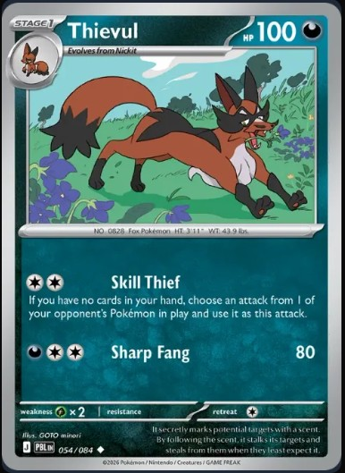 Pokemon Mega Evolution Pitch Black Single Kart Thievul 054/084