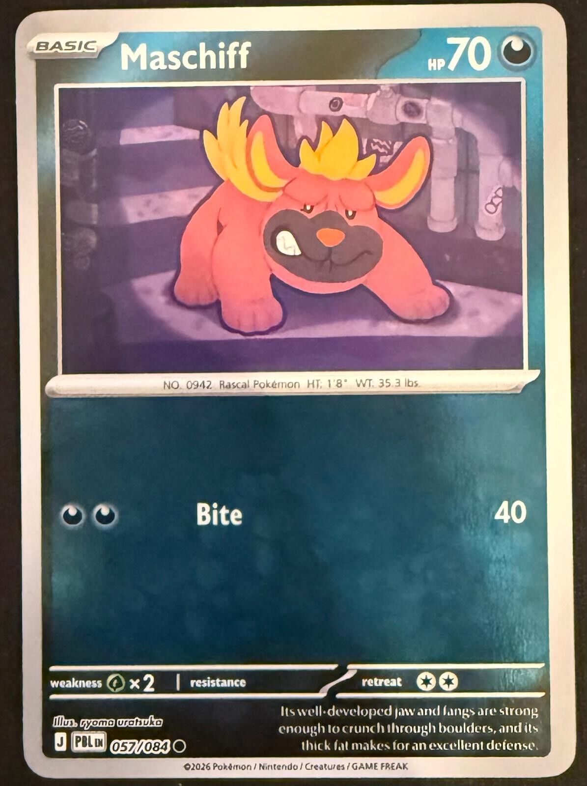 Pokemon Mega Evolution Pitch Black Single Kart Maschiff (RH) 057/084