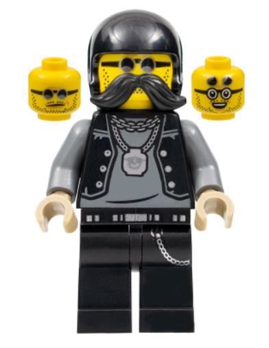 Lego Minifigür Lone Wolf Biker Stuntz Driver cty1485