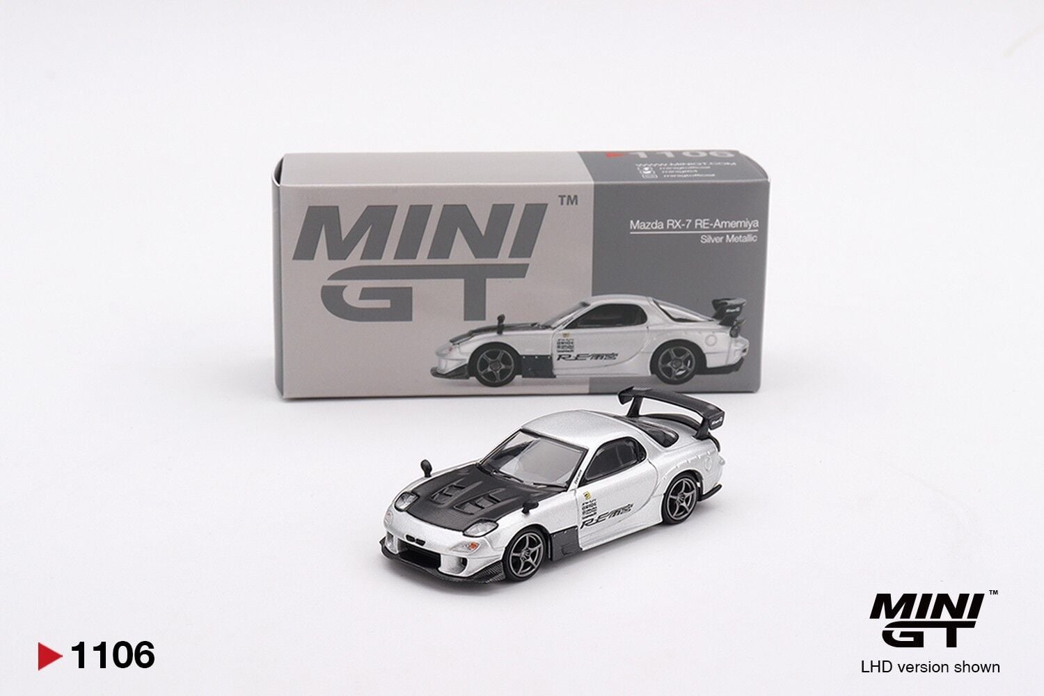 Mini GT Mazda RX-7 RE-Amemiya Silver Metallic 1106