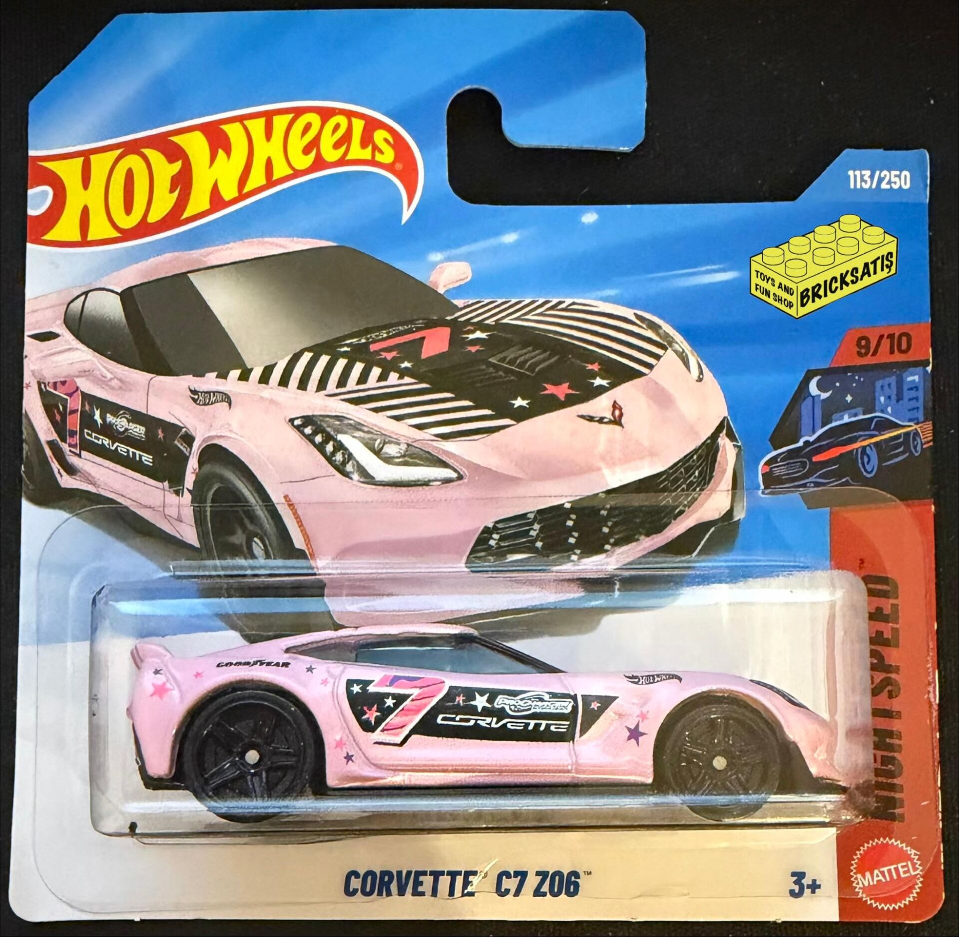 Hot Wheels Tekli Arabalar Corvette C7 Z06 JJJ73 (NightSpeed)