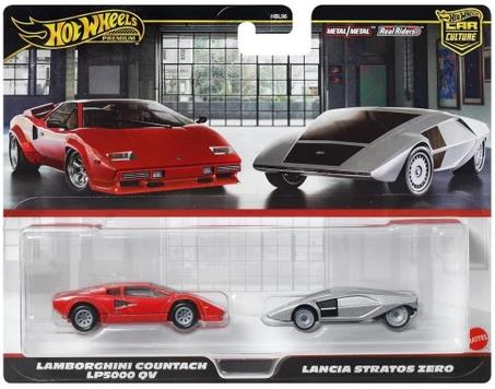 Hot Wheels Premium Car Culture Lamborghini Countach LP5000 QV & Lancia Stratos Zero JBL02