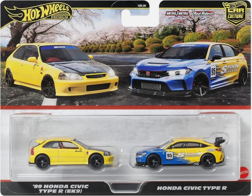 Hot Wheels Premium Car Culture '99 Honda Civic Type R (EK9) & Honda Civic Type R JBL00