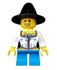 Lego Minifigür Girl Black Wizard Witch Hat hol062