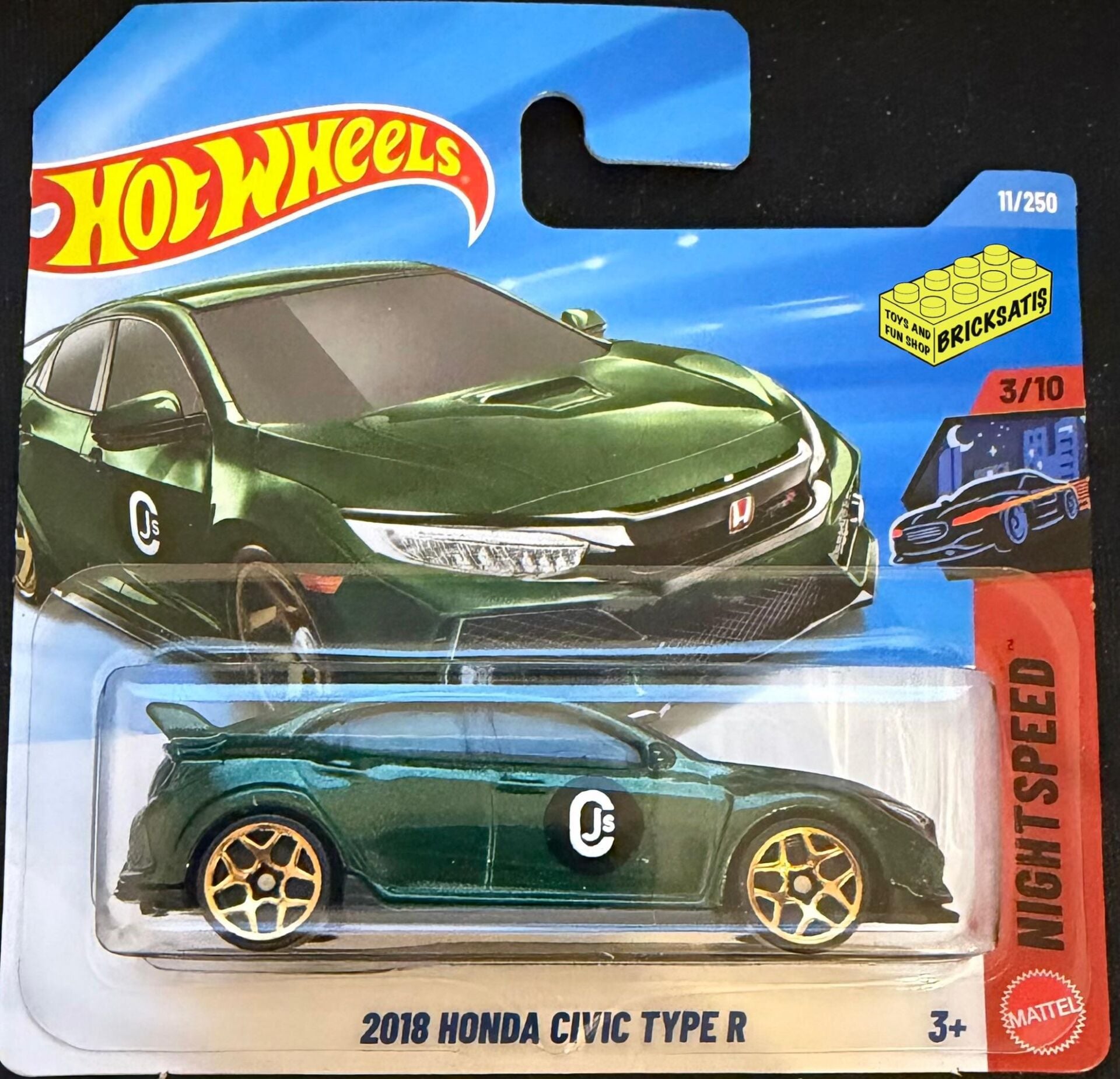 Hot Wheels Tekli Arabalar 2018 Honda Civic Type R JJK87 (NightSpeed)