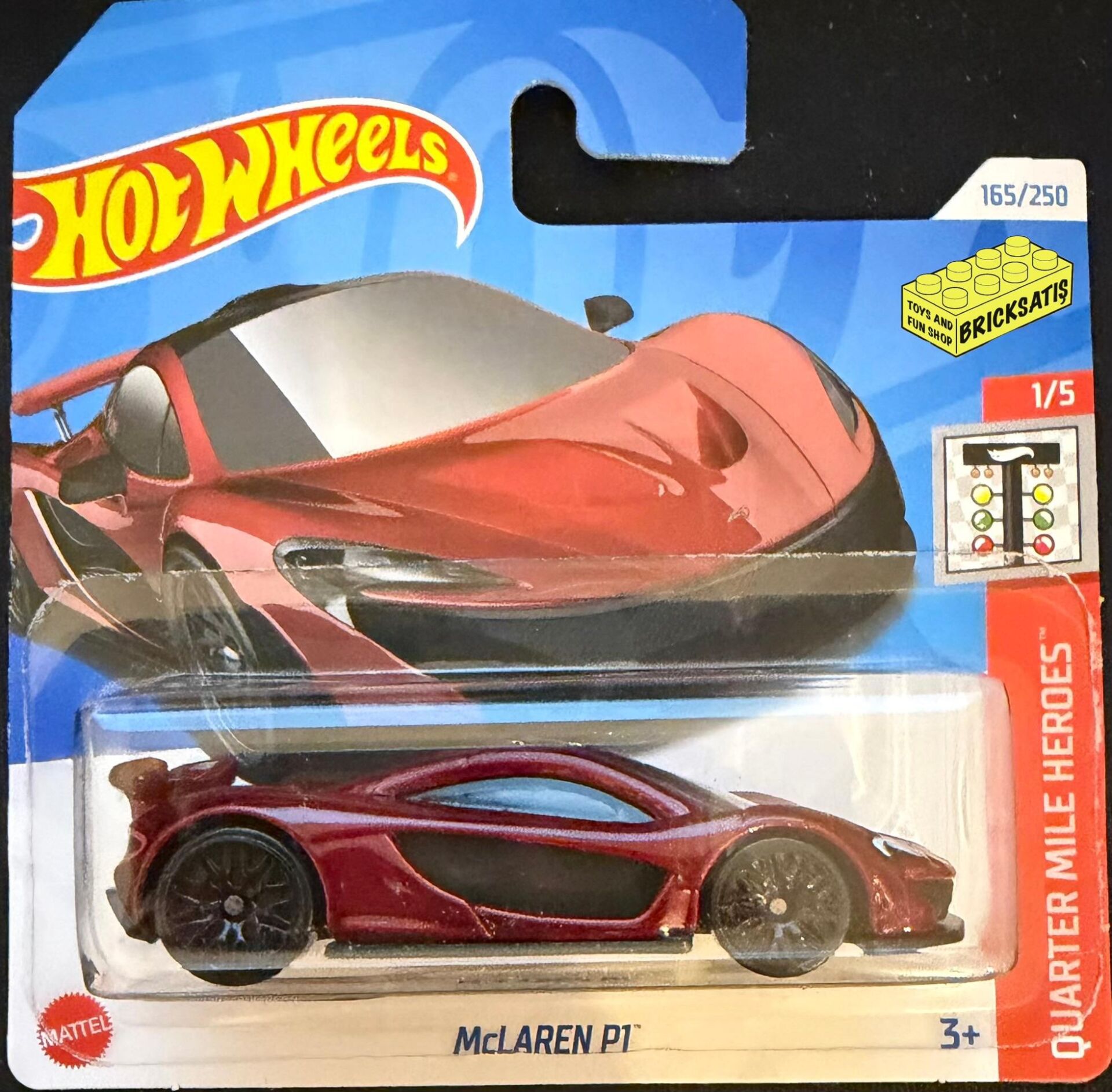 Voiture Miniature échelle 1:64 Hot Wheels McLaren P1 - Quarter Mile Heroes 1/5, échelle 1:64, Voiture De Sport Bleu Clair Métallisé - Mattel 2024 Voiture Miniature échelle 1:64 Hot Wheels McLaren P1 - Quarter Mile Heroes 1/5, échelle 1:64, Voiture De Sport Bleu Clair Métallisé - Mattel 2024