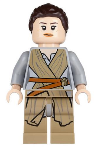 Lego Minifigür Rey Dark Tan Tied Robe with gun sw0677