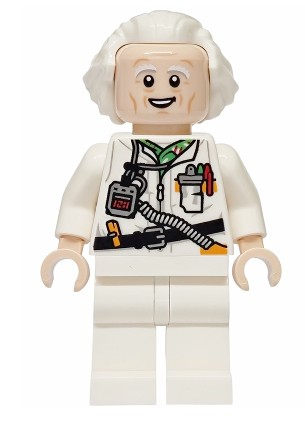 Lego Minifigür Doc Brown - Long Hair, Tool Belt sc139