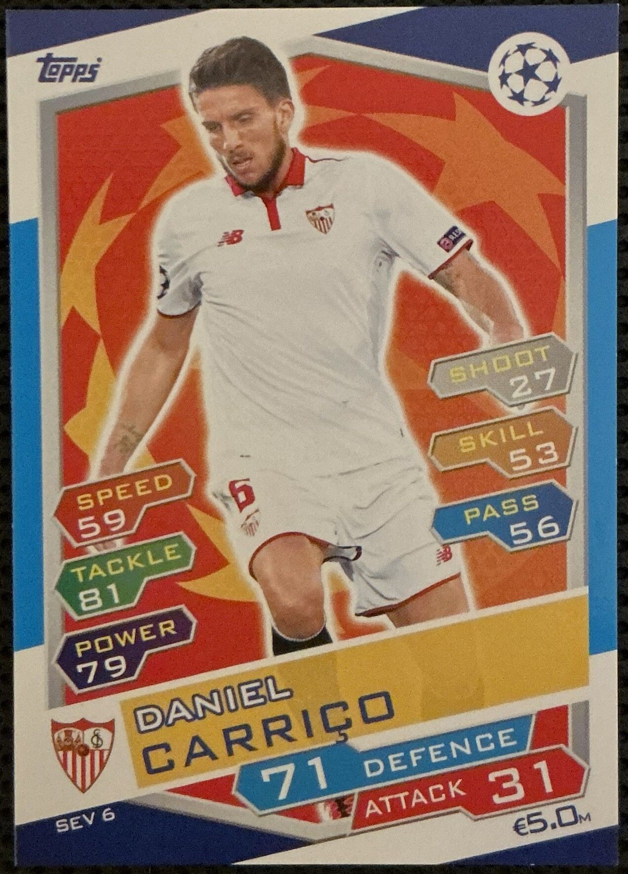Topps Match Attax Single Kart 2016-17 UEFA Champions League Daniel Carriço