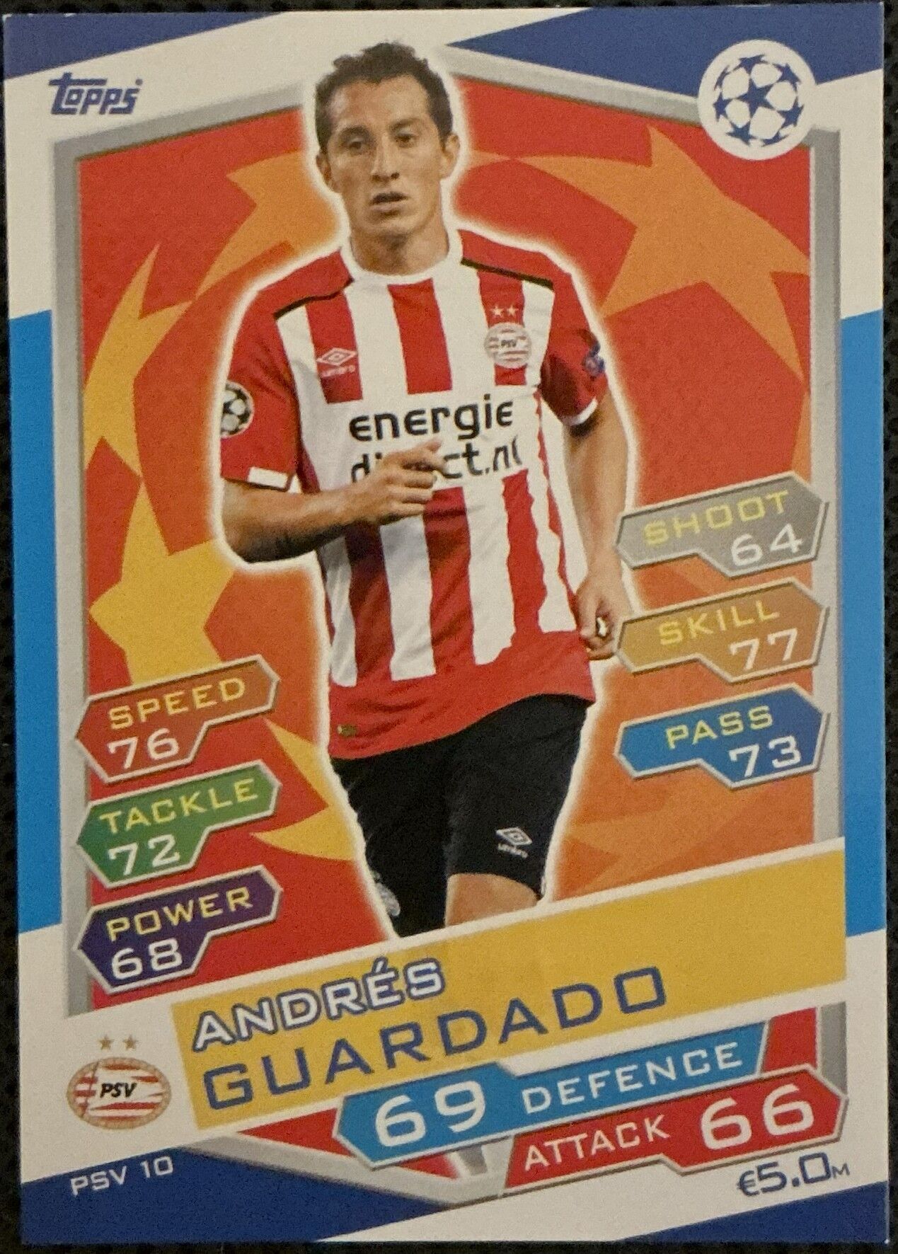 Topps Match Attax Single Kart 2016-17 UEFA Champions League Andrés Guardado