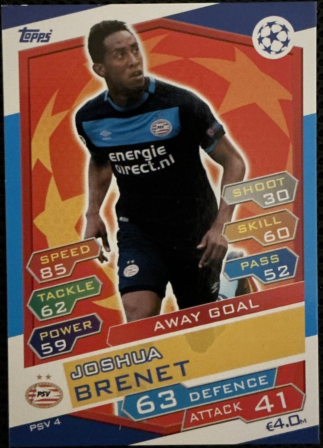 Topps Match Attax Single Kart 2016-17 UEFA Champions Joshua Brenet